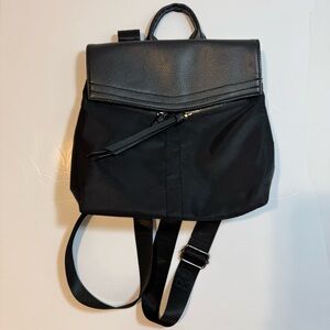 Botkier New York Black Backpack – Nylon & Faux Leather Travel Style